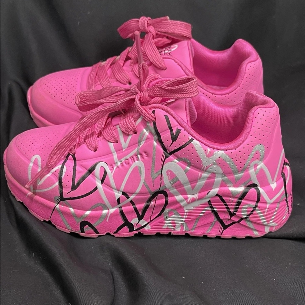 Sz12Y Skechers Kids J Goldcrown Street Uno Lite Sneakers Bubblegum Pink Shoes